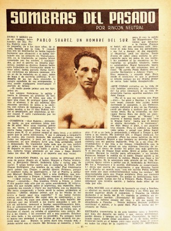 Pablo Suarez. Campeón de Boxeo. Revista Estadio N°182; 09-11-1946; pág. 31